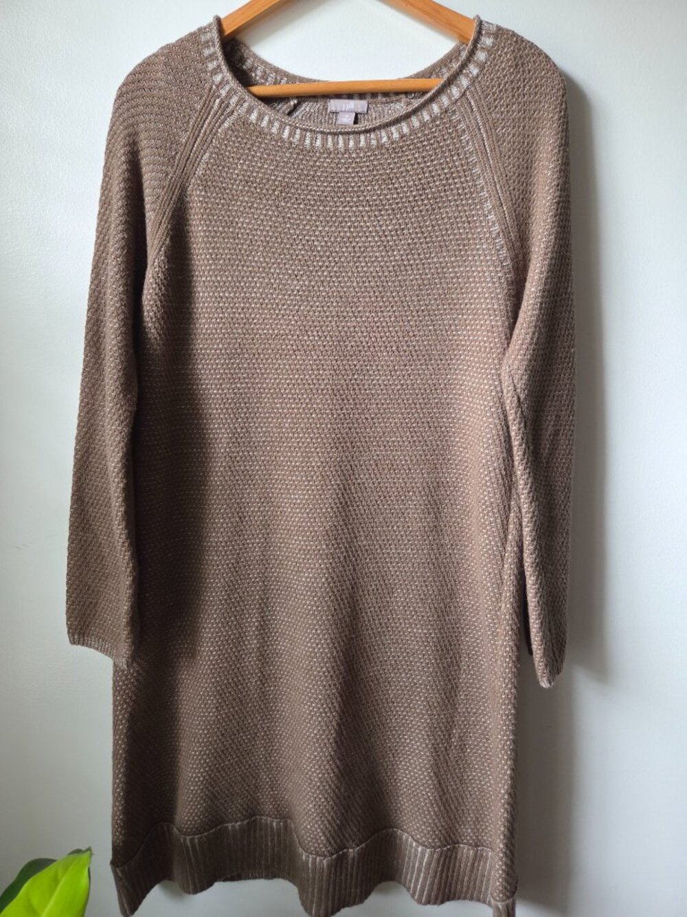 EUC J JILL BEIGE WOOL BLEND JUMPER SWEATER/ DRESS SIZE M